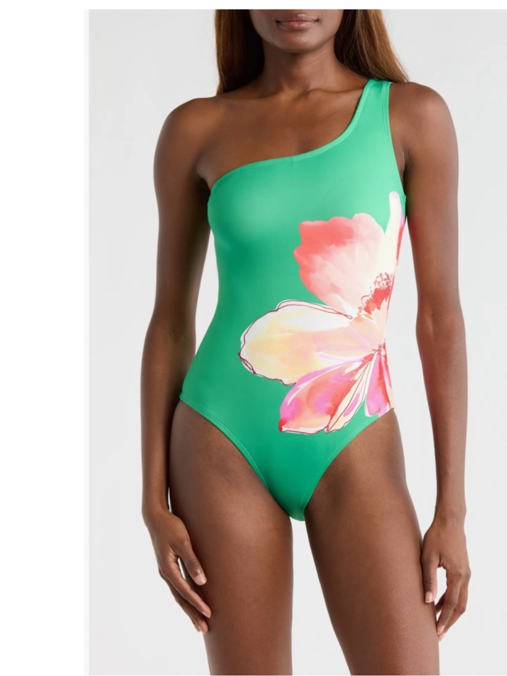 Hutch Placement Print One-Shoulder One-Piece Swimsuit